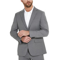 限新用户：TOMMY HILFIGER 男士Sharkskin两粒扣平驳领 羊毛混纺西装上衣