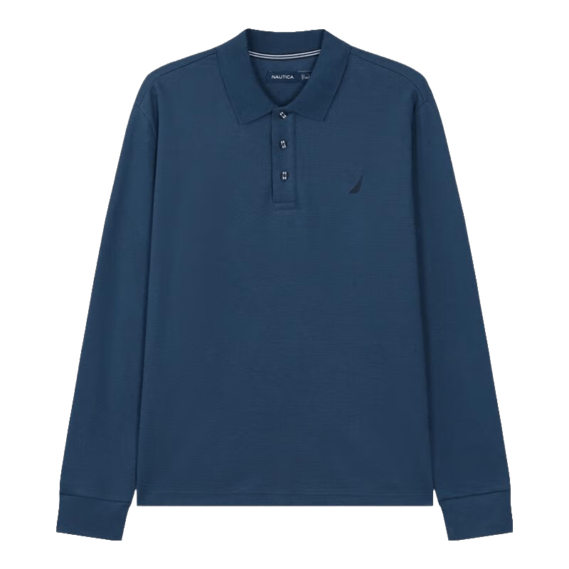 NAUTICA/诺帝卡 KO4302 全棉珠地双面布 男士POLO衫 海军蓝 XL