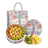  江南状元 黄油 曲奇饼干+铁盒+礼袋 【彼得兔三拼260g】原味+抹茶+巧克力