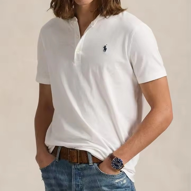 限新用户：RALPH LAUREN Slub Jersey 亨利领短袖T恤 三色可选