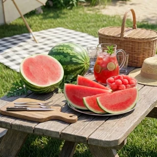 头茬无籽瓜！约3.3元/斤：京鲜生 无籽麒麟西瓜 1粒 净重5-7斤