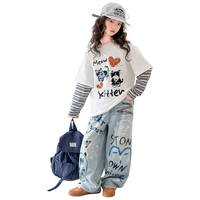  莫蒙特 假两件设计 女童套装