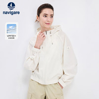 navigare 意大利小帆船女户外防晒夹克薄款宽松连帽外套2311005503 白