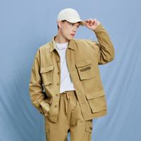Champion 春季休闲刺绣LOGO长袖翻领夹克
