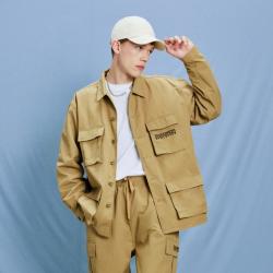 Champion 春季休闲刺绣LOGO长袖翻领夹克