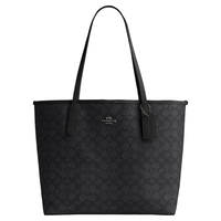 COACH 蔻驰 CITY33 电脑托特包 木炭灰色