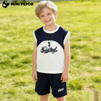 小猪班纳 夏季男童韩版无袖套装