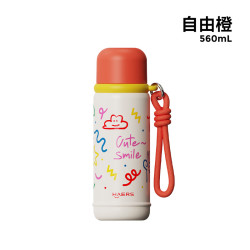 HAERS 保温杯儿童6-12岁上学专用女生水杯吸管杯316L三饮水壶提绳