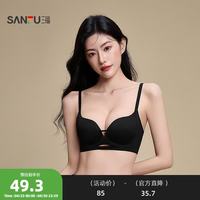 三福 中薄杯无钢圈小胸聚拢文胸 504014 黑色 75B