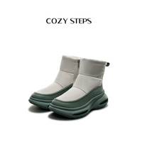 COZY STEPS 【反季特卖】羊皮毛一体雪地靴厚底保暖牛皮拼接女鞋