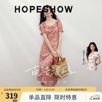 红袖 女装超火减龄连衣裙 红花604