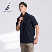 NAUTICA 男装25春夏商务休闲舒适亲肤棉氨透气短袖POLO男 藏青4NV