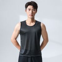 YOUR SUN/宜而爽 冰丝网眼透气男士背心 黑色 5XL