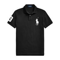 拉夫劳伦 经典款大马标棉质修身男士POLO衫 黑色 XS