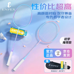 ENPEX ART-80 羽毛球拍对拍 附101-3羽毛球 羽毛球拍2支 拍套1个 附三只装尼龙球