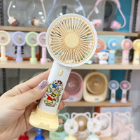 欧利文 小风扇桌面床上用手持静USB充电低音三档带底座 充电款