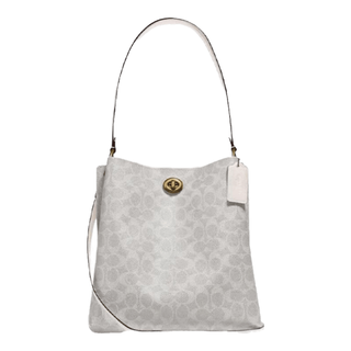 COACH/蔻驰 CHARLIE 26号水桶包 粉笔白色 大容量女士手提包