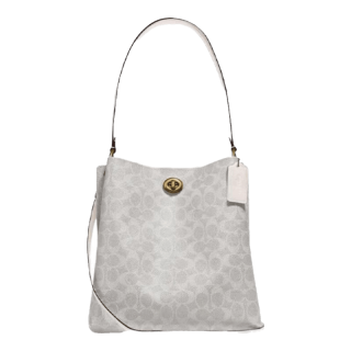 COACH/蔻驰 CHARLIE 26号水桶包 粉笔白色 大容量女士手提包