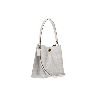 COACH/蔻驰 CHARLIE 26号水桶包 粉笔白色 大容量女士手提包