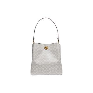COACH/蔻驰 CHARLIE 26号水桶包 粉笔白色 大容量女士手提包