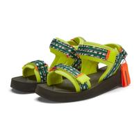 限尺码：LACOSTE 法国鳄鱼女鞋摩登潮流logo装饰魔术贴露趾凉鞋女鞋子舒适百搭