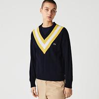 LACOSTE 法国鳄鱼 【羊毛V领】女士针织毛衣 百搭气质