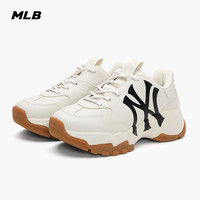 MLB 官方男女情侣韩系复古舒适增高百搭厚底老爹鞋春夏SHC10 纽约洋基队/浅米黄色 38 日常37.5码拍
