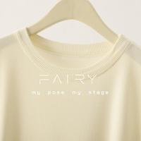 秋水伊人 纯色连袖圆领短袖针织衫简约褶皱收腰显瘦上衣