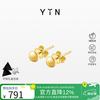 YIN 「易」系列大头针金针耳钉 18K金养耳洞耳钉耳饰 简约百搭基本款 小号 一对（赠送2对硅胶耳堵）