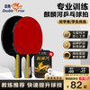 双鱼 横直对拍 初学者训练 高弹反胶 比赛乒乓球拍 1个拍包2支拍3个球