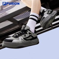 FILA FUSION潮牌男鞋BANK II夏新款运动鞋板鞋 银灰色/黑-GB 43
