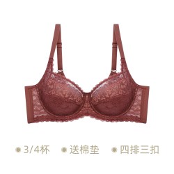 EMMA ROSE EMMAROSE夏季大码薄款蕾丝内衣性感聚拢文胸