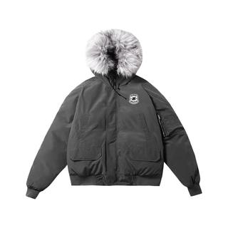 FDR 美式毛领棉服 90%白鸭绒 灰色 S