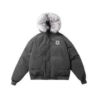 FDR 美式毛领棉服 90%白鸭绒 灰色 S
