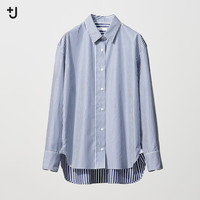优衣库 女装宽松条纹长袖衬衫 487756