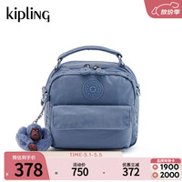 kipling 女款2025春夏迷你可爱多背法斜挎包小方包|PUCK 蓝灰色