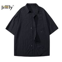 jifffly 夏季新款潮流户外宽松凉感工装半袖短袖衬衫百搭休闲上衣