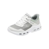 SKECHERS斯凯奇 云际体训鞋 透气减震儿童运动鞋 女童 白色/灰色 34