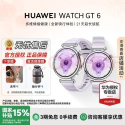华为 WATCH GT 6 智能手表 41mm 流光紫 氟橡胶表带（北斗、GPS、血氧）