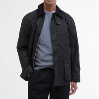 Barbour Ashby 男款 纯色单排扣翻领油蜡夹克外套 MWX0339 BK72黑色 S
