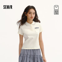 森马 POLO衫女夏修身拼接格纹2026新款温柔小个子衣服潮