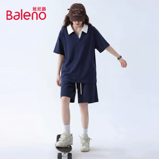 班尼路 撞色翻POLO+短裤 2件套