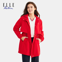 ELLE Active 女士风衣 红色风衣2026新款