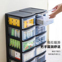 禧天龙 抽屉式免安装一体收纳柜  黑框透明抽屉
