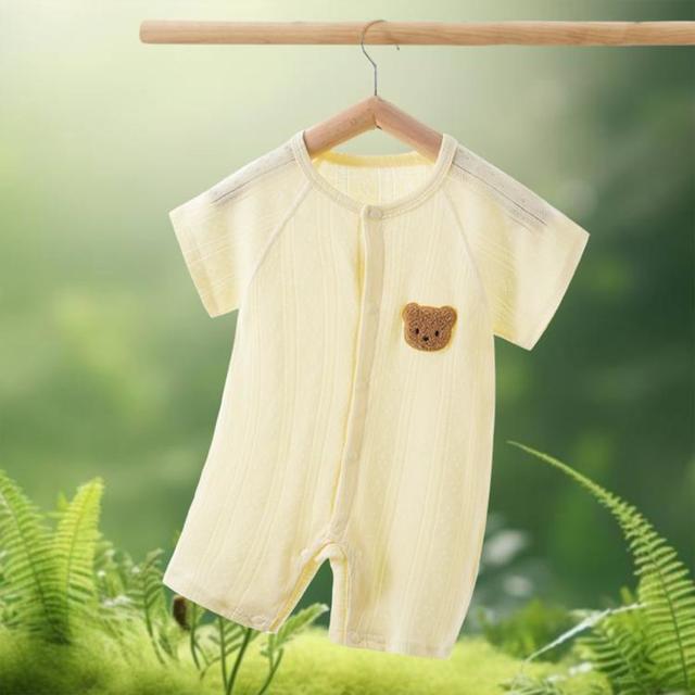 DUOXILUK 新生婴儿衣服薄款男女宝宝夏季连体衣短袖哈衣外出服
