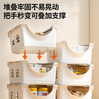 禧天龙 家用加厚收纳箱 3个装 奶白篮灰板 44.6*40*23.7CM