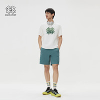 KOLON SPORT 户外圆领短袖T恤 男女同款常青树图案T恤 LURT5MTK18-IV 象牙白 M 170/92A