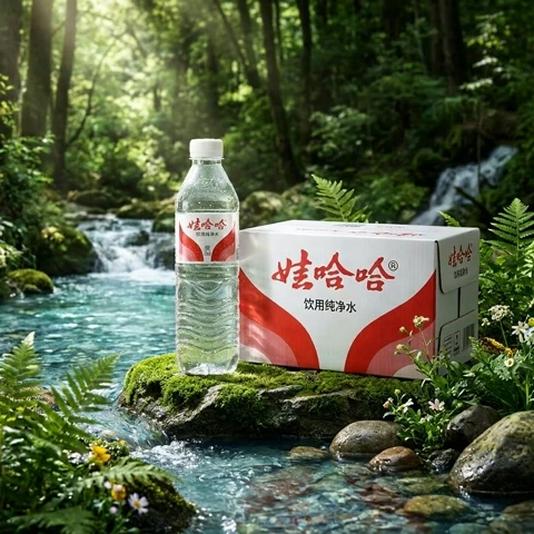 今日必买：娃哈哈 饮用纯净水596ml*24瓶覆膜款/纸箱款随机发