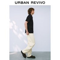  URBAN REVIVO 棉质 男士马球衫 M 正黑