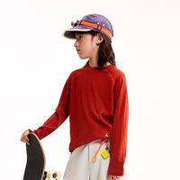 知应 inknowing美利奴羊毛透气上衣男童女童打底衫美丽诺夏儿童长袖T恤